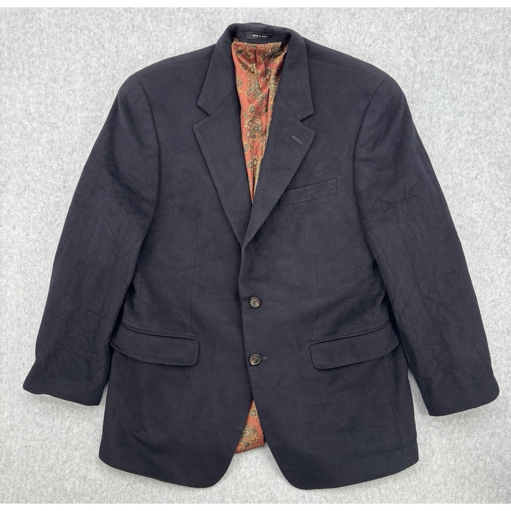 Lauren Ralph Lauren 40R Silk Wool Cashmere Black Sport Coat Blazer‎ Paisley